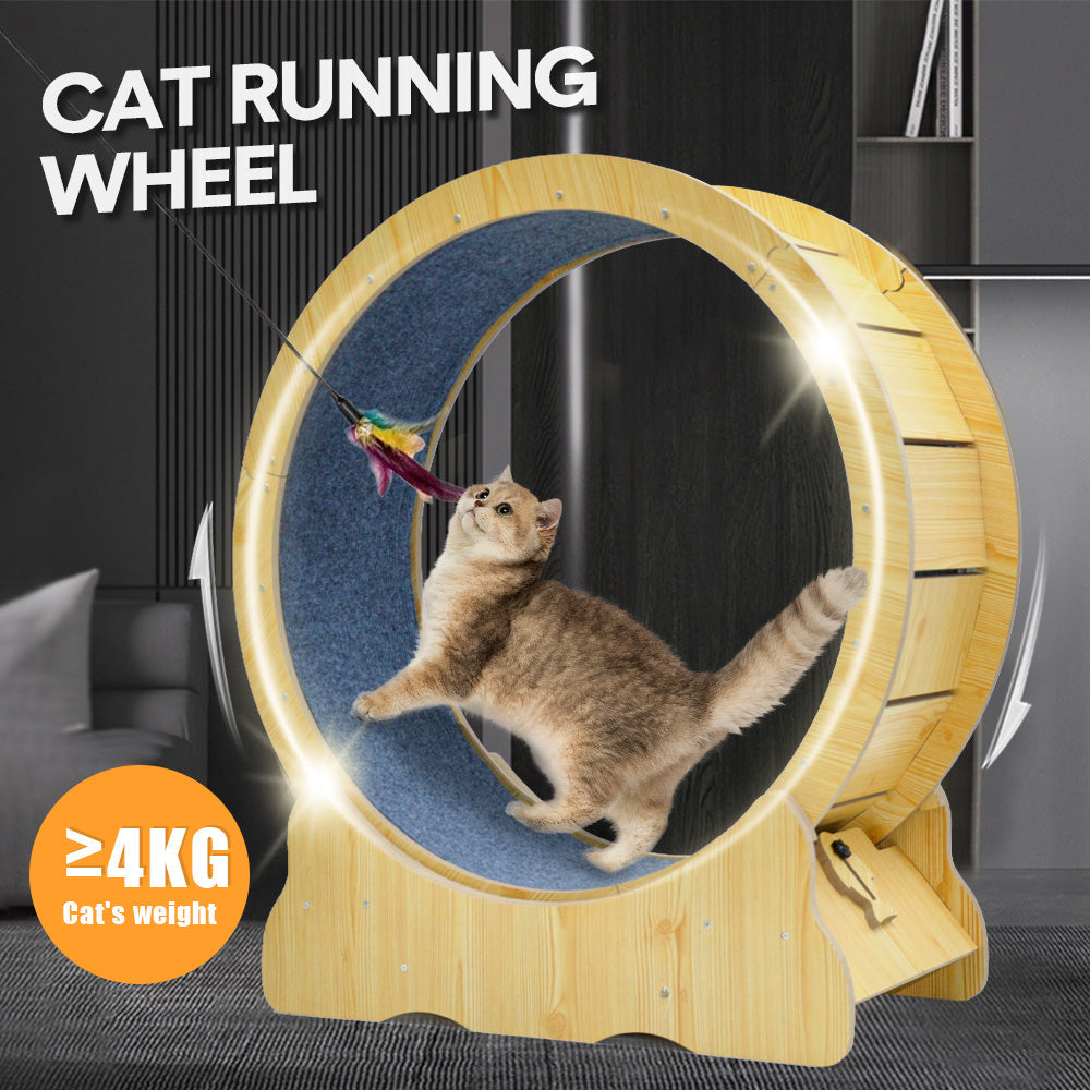 Premium Cat Running Wheel Ultra-Quiet Treadmill with Safety Latch
