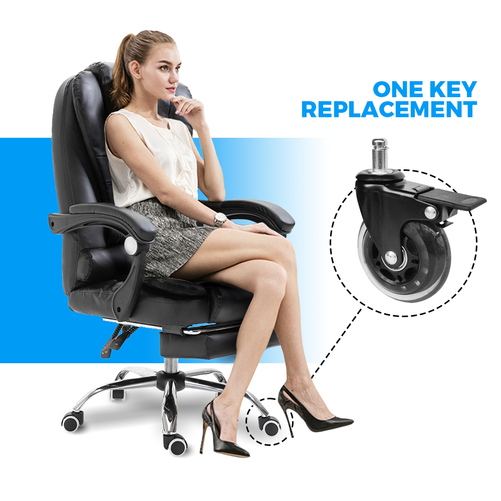 5 Pcs Office Chair Caster Wheels 360 Rotatable Replacement Wheels with Locks