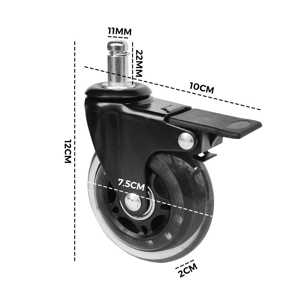 5 Pcs Office Chair Caster Wheels 360 Rotatable Replacement Wheels with Locks