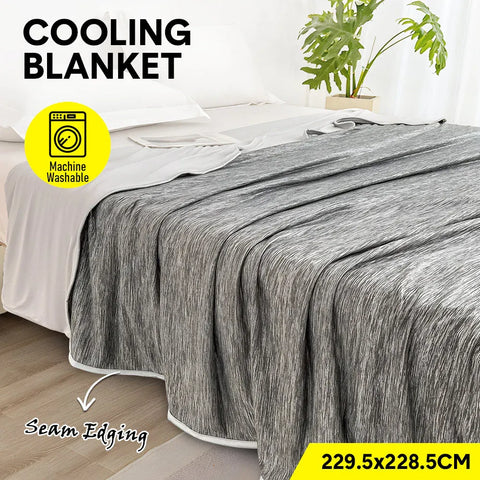Premium Summer Cooling Blanket – Grey 229 x 228cm, Arc-Chill Fibres