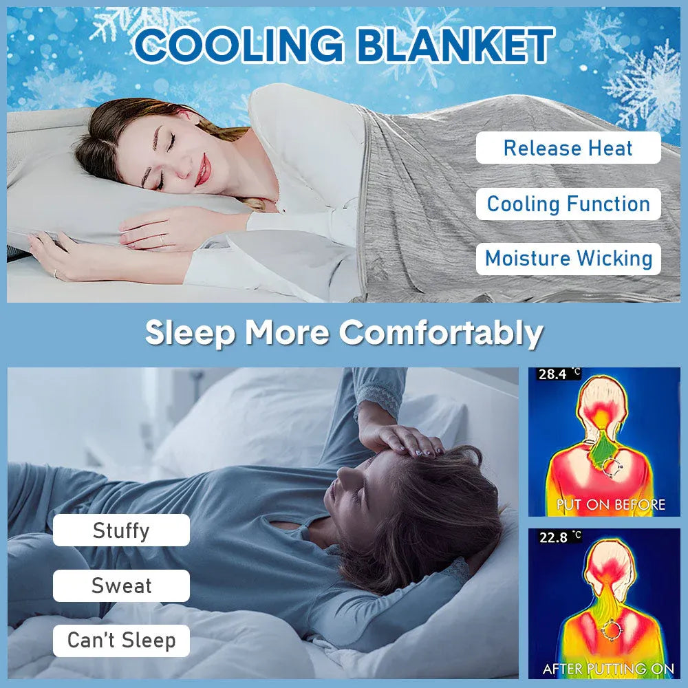 Premium Summer Cooling Blanket – Grey 229 x 228cm, Arc-Chill Fibres