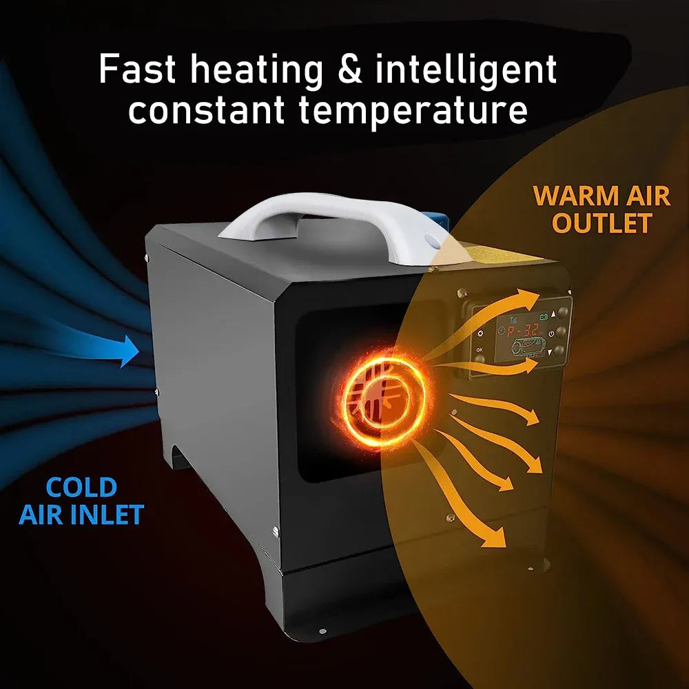 Premium 12V 8KW Diesel Air Heater with LCD & Remote