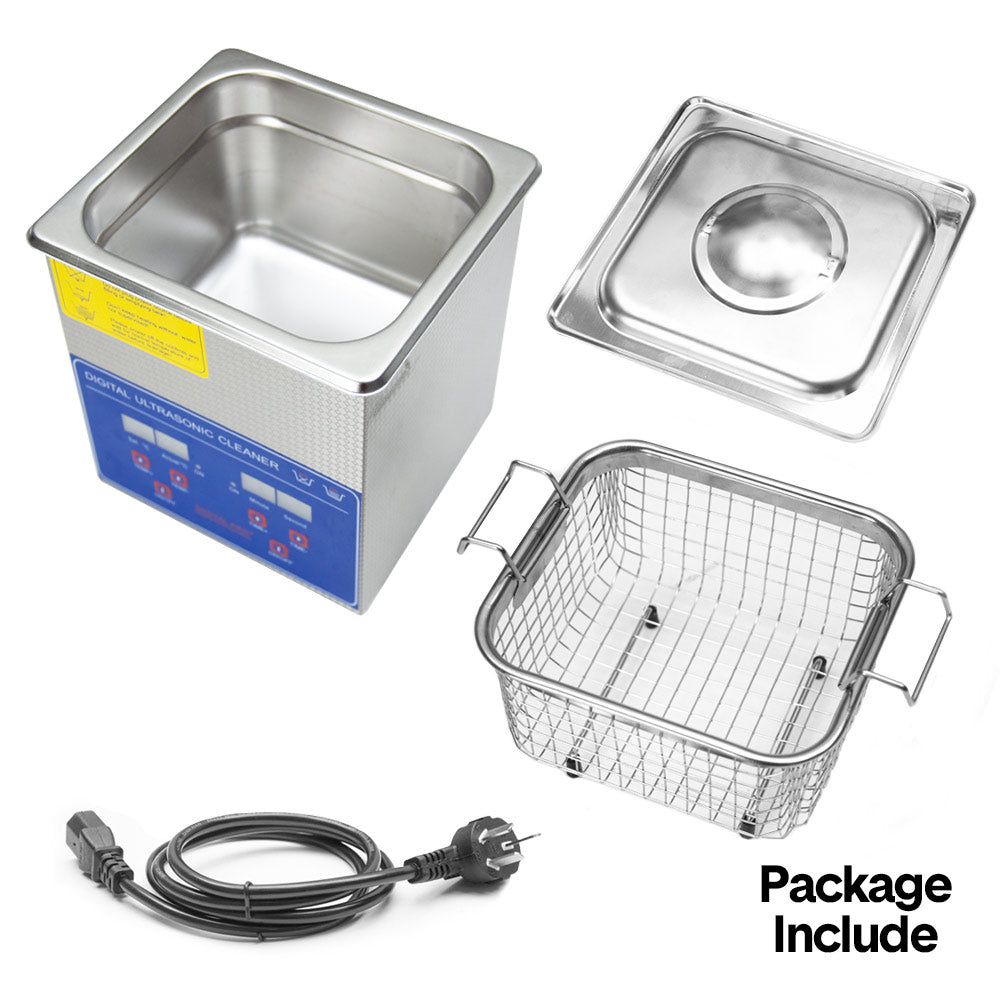 Premium 2L Stainless Steel Ultrasonic Cleaner with Digital Timer and Heater