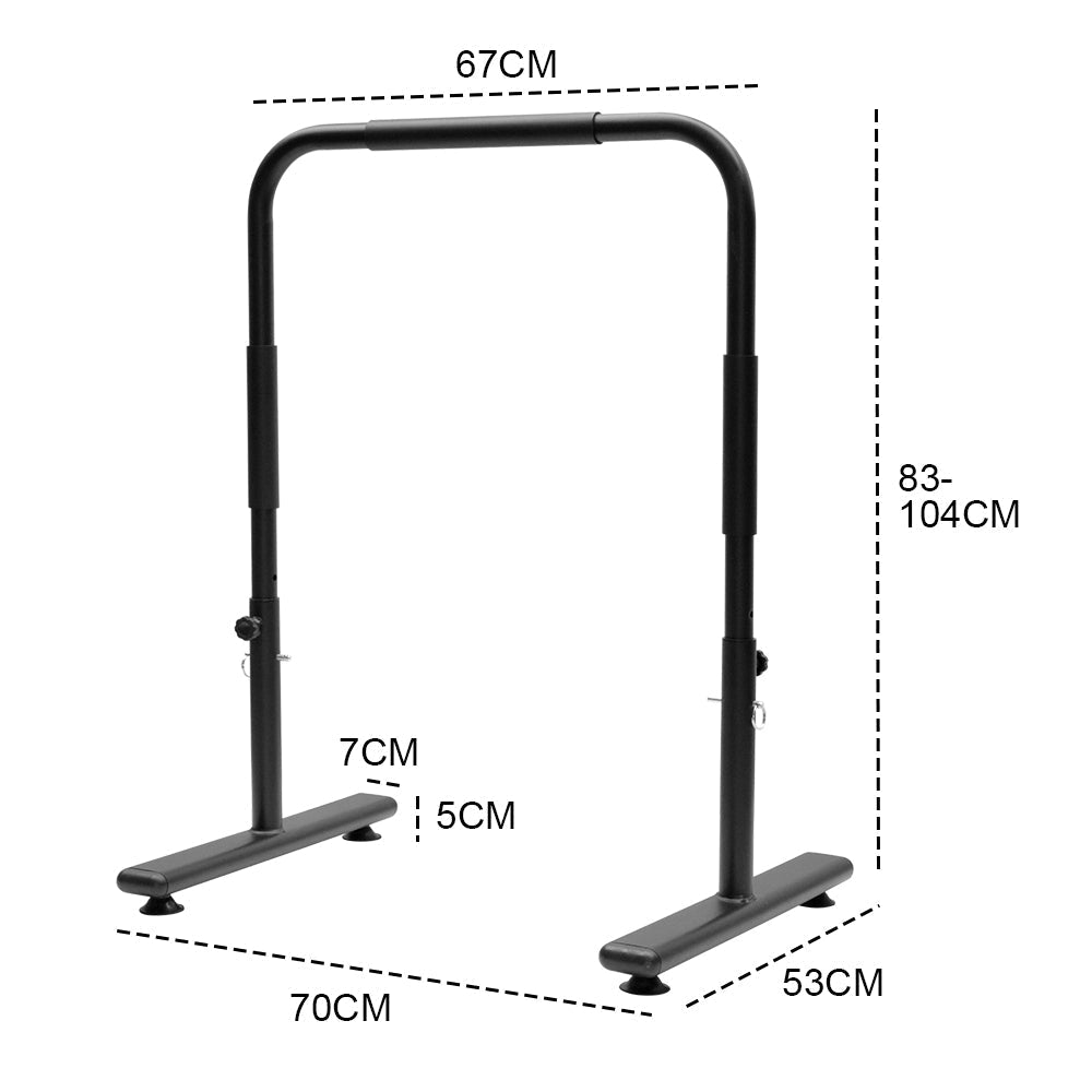 Premium Black Adjustable Dip Bars Set with 200kg Capacity