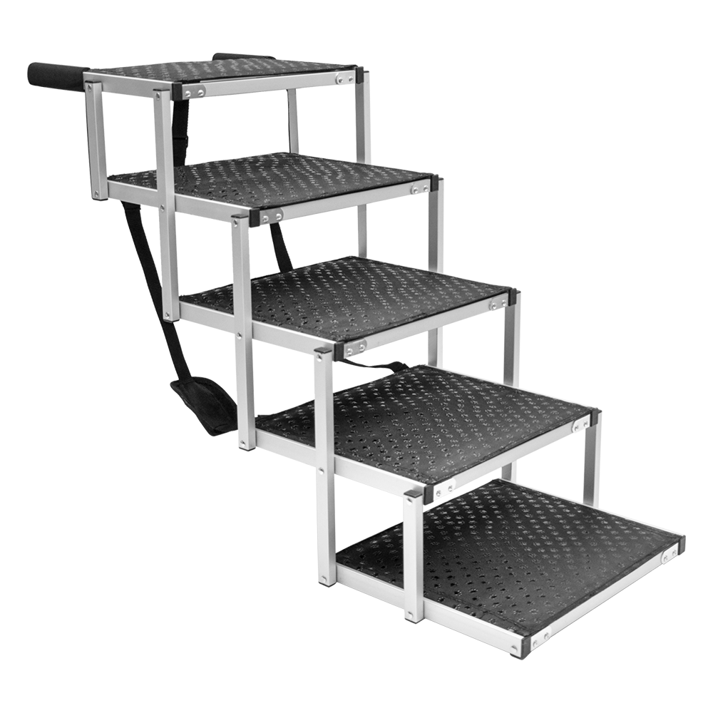 Premium Folding 5-Step Dog Stair Aluminium Ramp - 70kg Load