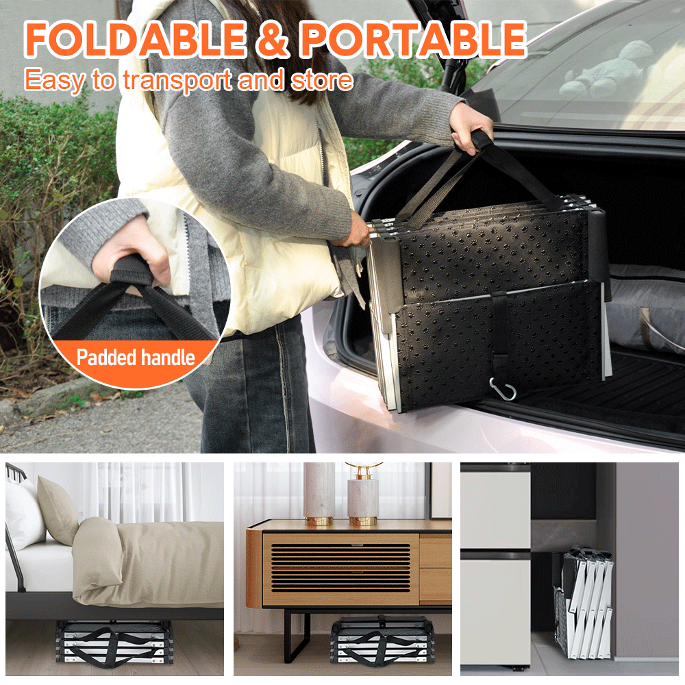 Premium Folding 5-Step Dog Stair Aluminium Ramp - 70kg Load