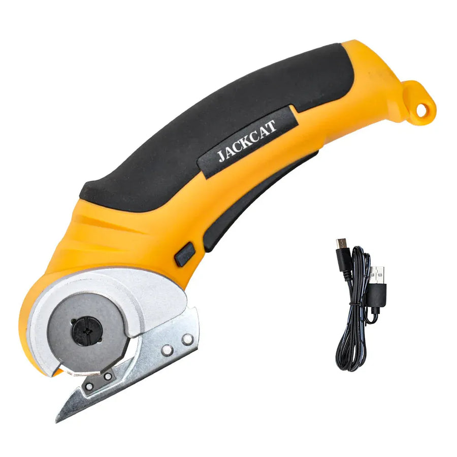 Premium Cordless Electric Scissors – Yellow 4.2V Rechargeable Cutter with Safety Lock