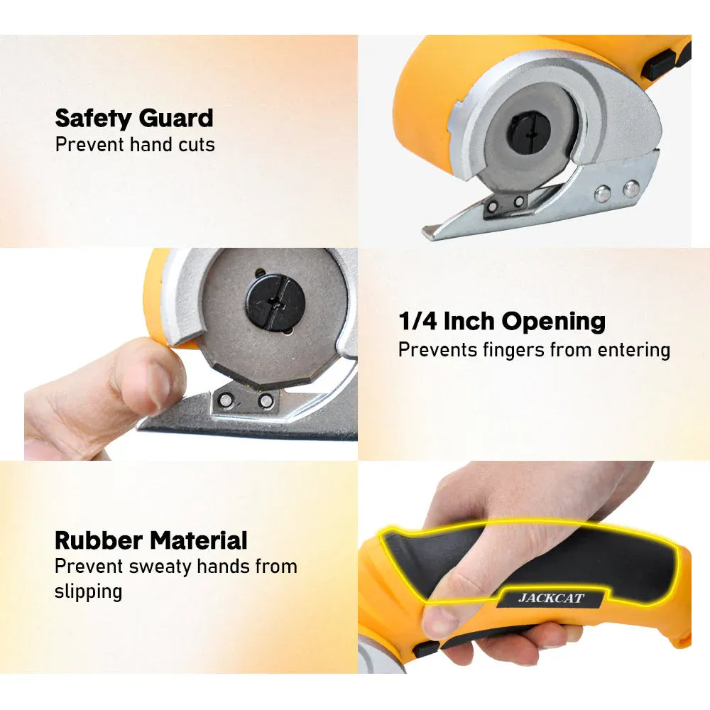 Premium Cordless Electric Scissors – Yellow 4.2V Rechargeable Cutter with Safety Lock