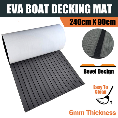 Premium EVA Boat Flooring Mat - Dark Grey, 240 x 90cm