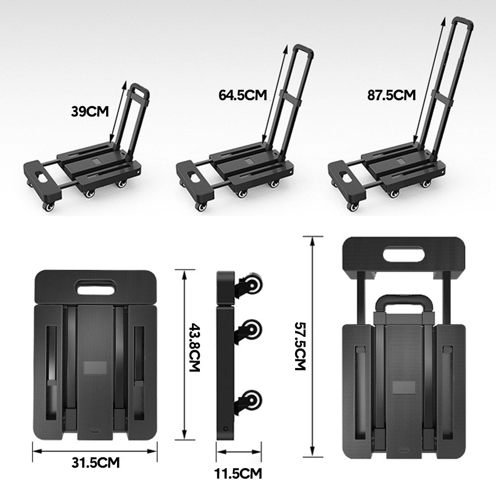 Premium 6-Wheel Folding Hand Truck with Telescoping Handle - 227kg