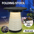 Alston 2 in 1 Folding Camping Stool and Table Black 200kg Capacity