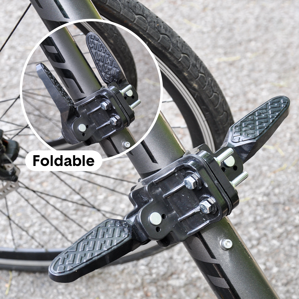 Premium Black 3-in-1 Kids Front Bike Seat with Handlebar & Foot Pedal