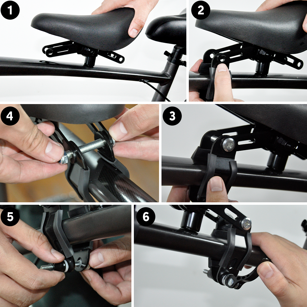 Premium Black 3-in-1 Kids Front Bike Seat with Handlebar & Foot Pedal
