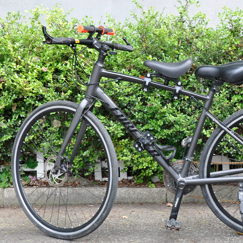 Premium Black 3-in-1 Kids Front Bike Seat with Handlebar & Foot Pedal