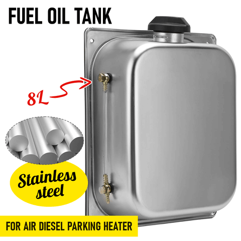 Premium 8L Stainless Steel Diesel Heater Fuel Tank 6.5L Usable