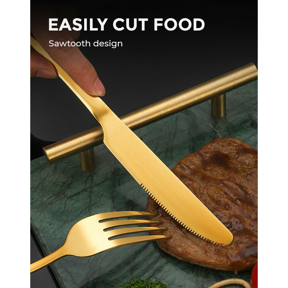 Premium Gold Stainless Steel Cutlery Set – 24 Piece with Carry Box