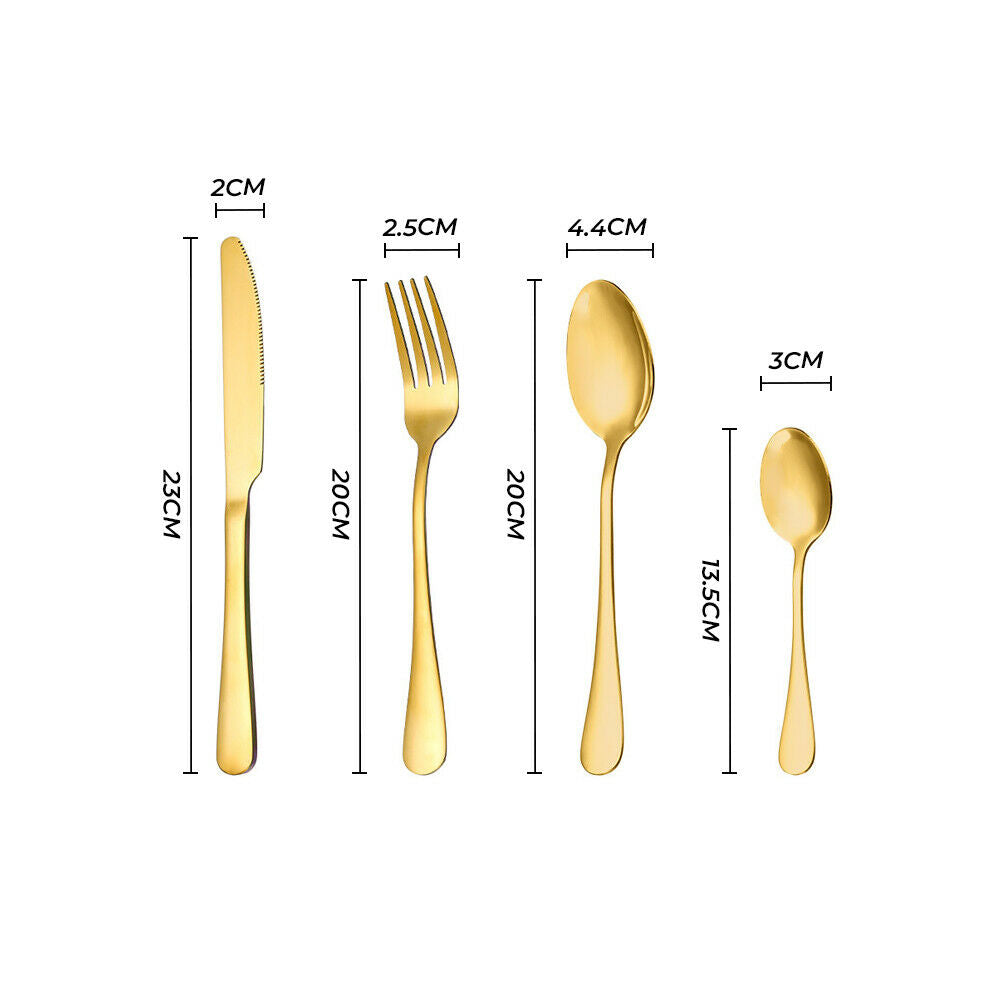 Premium Gold Stainless Steel Cutlery Set – 24 Piece with Carry Box