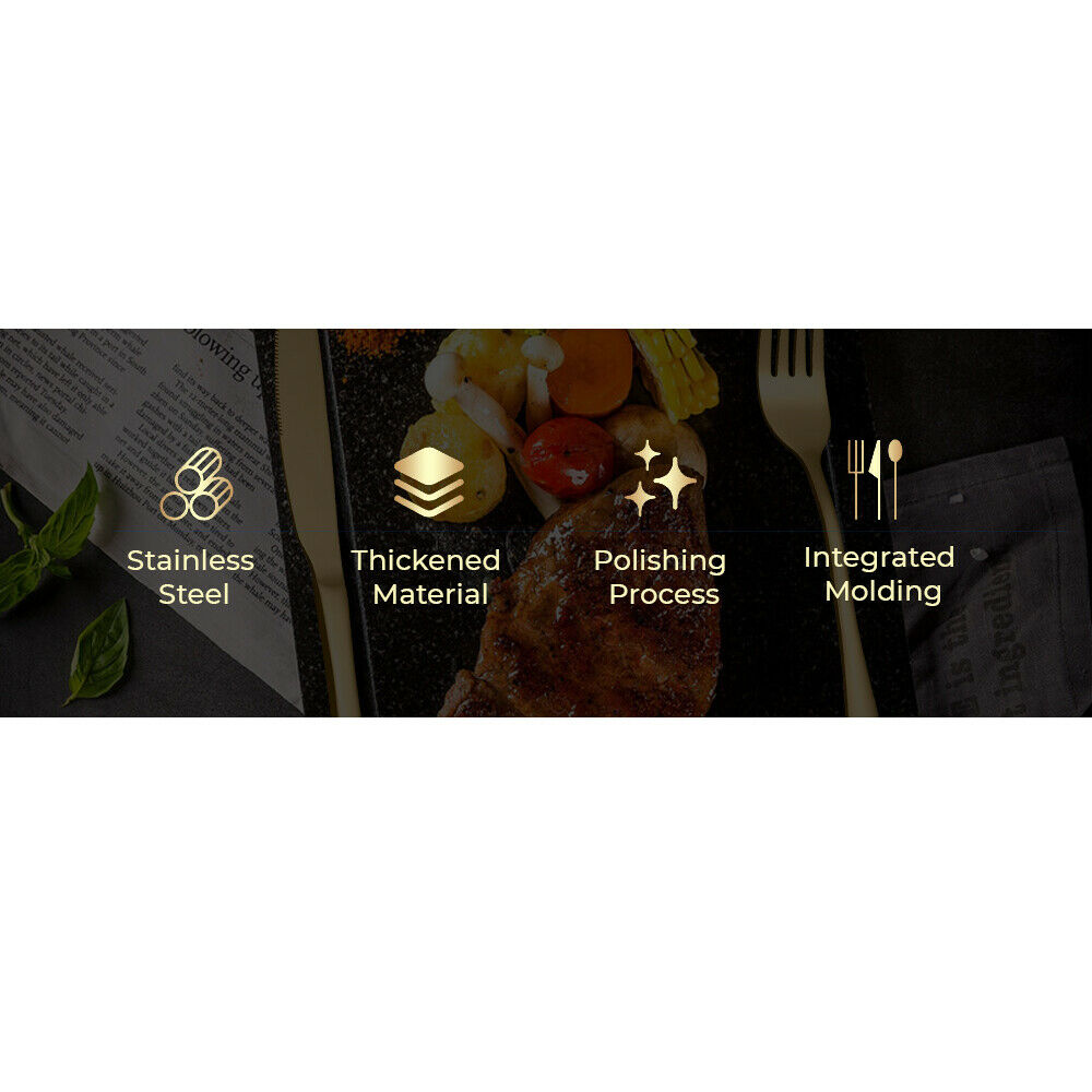 Premium Gold Stainless Steel Cutlery Set – 24 Piece with Carry Box