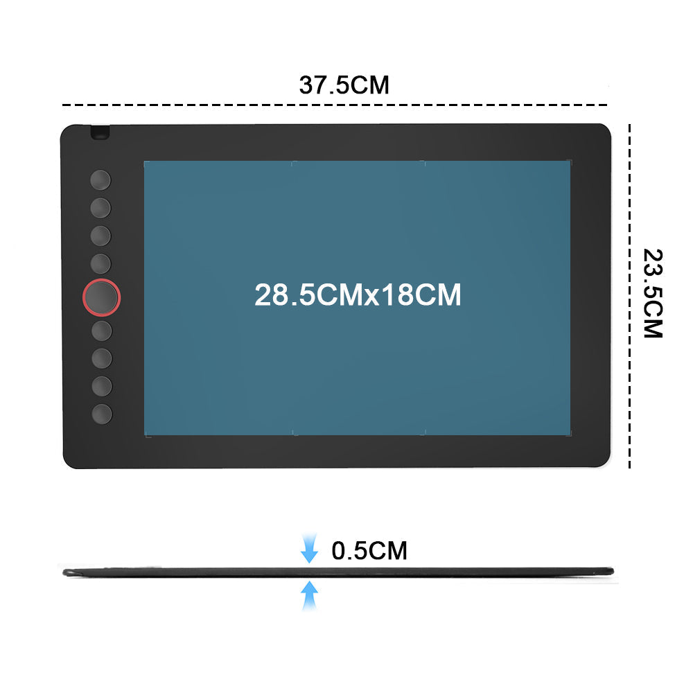 Premium Digital Graphics Tablet – 285 x 180mm, 8192 Pressure Levels