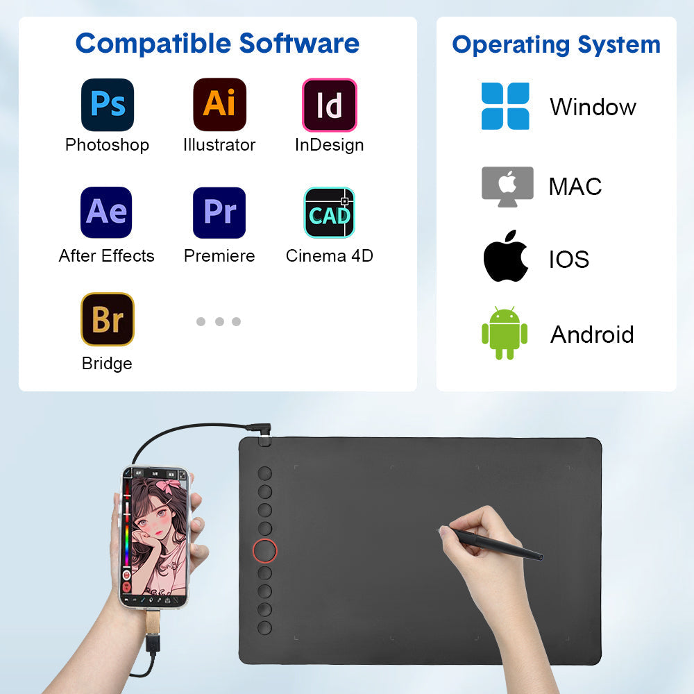 Premium Digital Graphics Tablet – 285 x 180mm, 8192 Pressure Levels