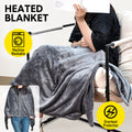 Premium USB Heated Blanket Shawl – Grey 150 x 80cm, 3 Heat Settings
