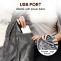 Premium USB Heated Blanket Shawl – Grey 150 x 80cm, 3 Heat Settings