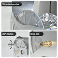Premium Silver Stainless Steel Garden Hose Reel with Cover & Crank Handle