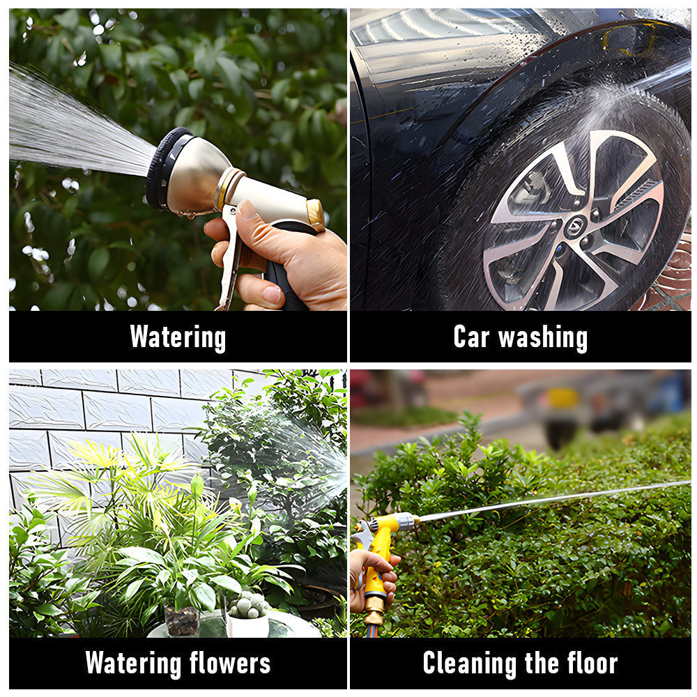 Premium Silver Stainless Steel Garden Hose Reel with Cover & Crank Handle