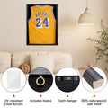 Premium Black Lockable Jersey Display Frame with UV Protection Acrylic