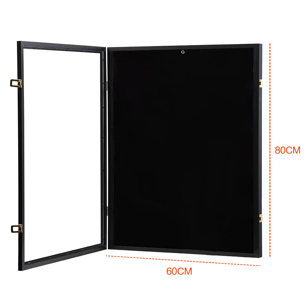 Premium Black Lockable Jersey Display Frame with UV Protection Acrylic