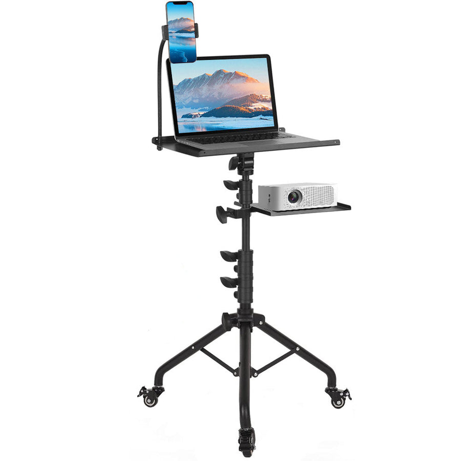 Premium Mobile Laptop Tripod Stand with Wheels Adjustable 82-170cm