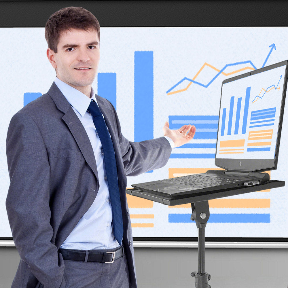 Premium Mobile Laptop Tripod Stand with Wheels Adjustable 82-170cm