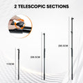 Premium Black 3M Telescopic Boom Pole Light and Microphone Stand