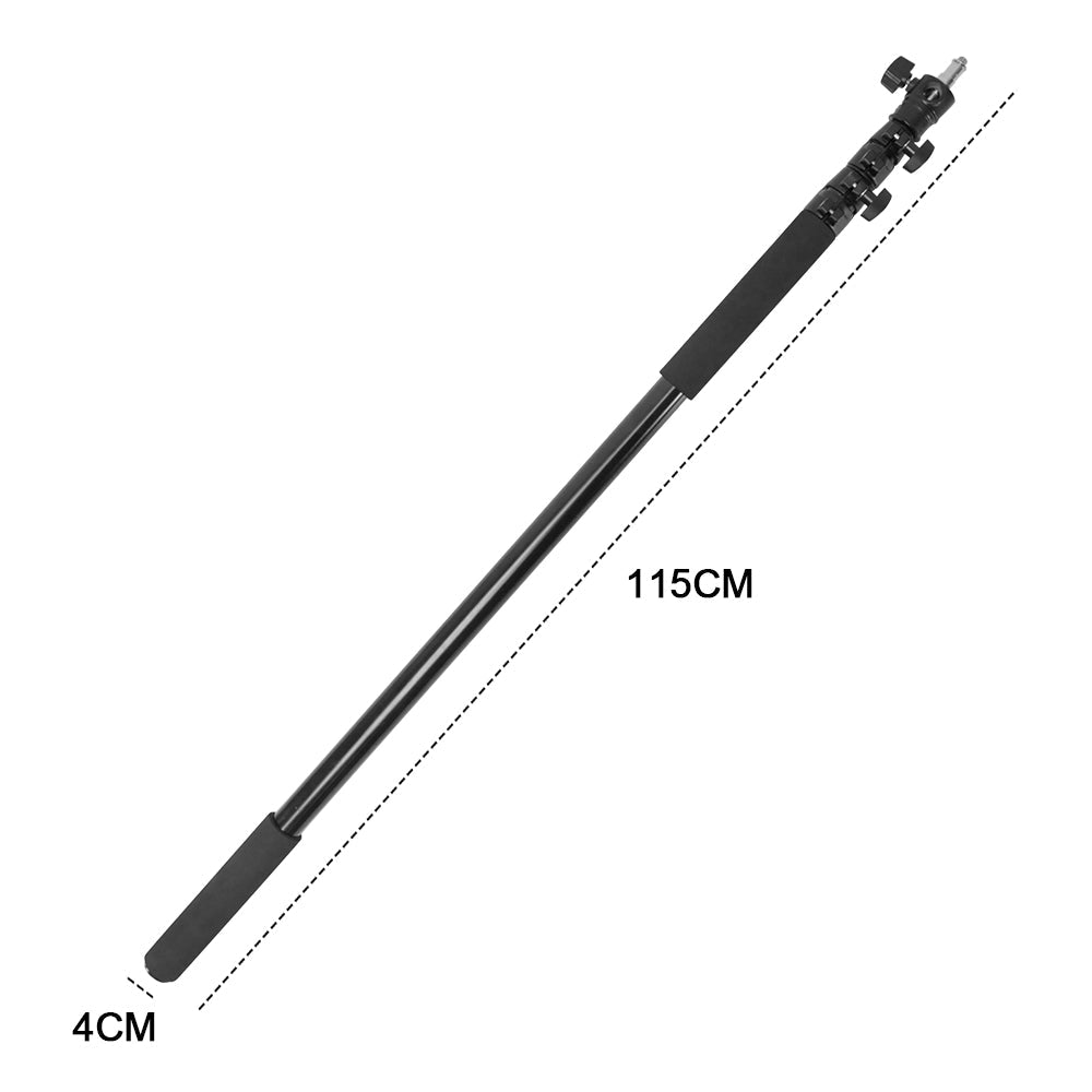 Premium Black 3M Telescopic Boom Pole Light and Microphone Stand