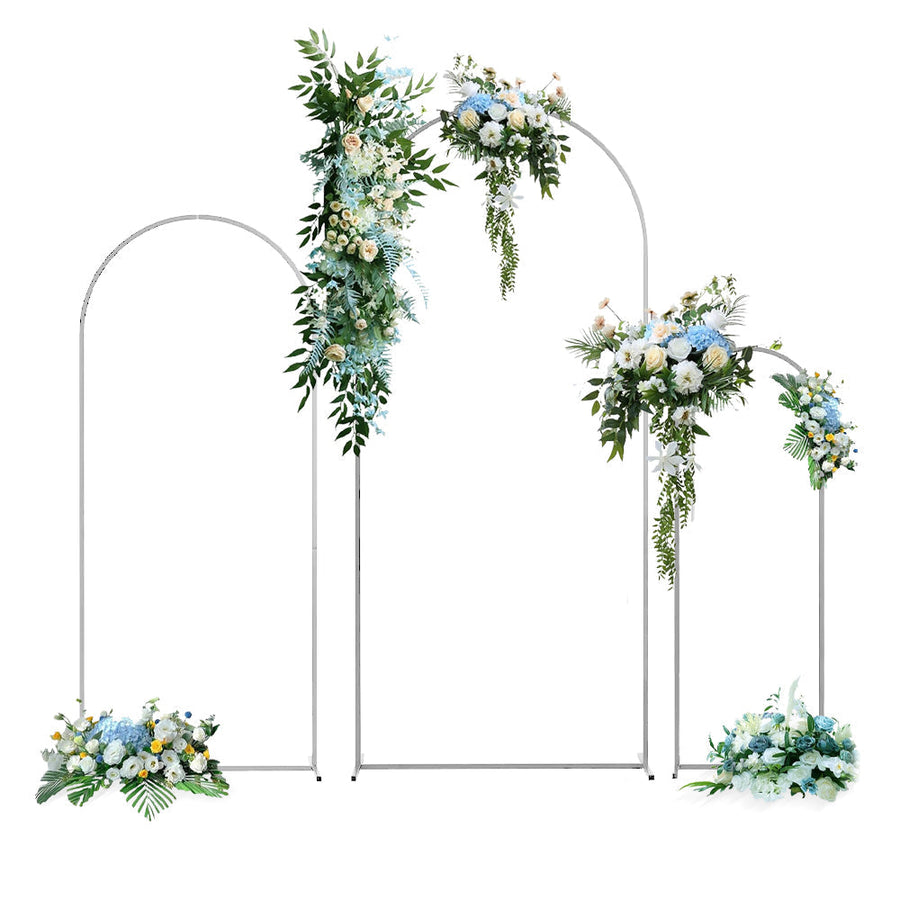 Premium White Metal Arch Backdrop Stand Set – 3 Pack 6FT/5FT/4FT