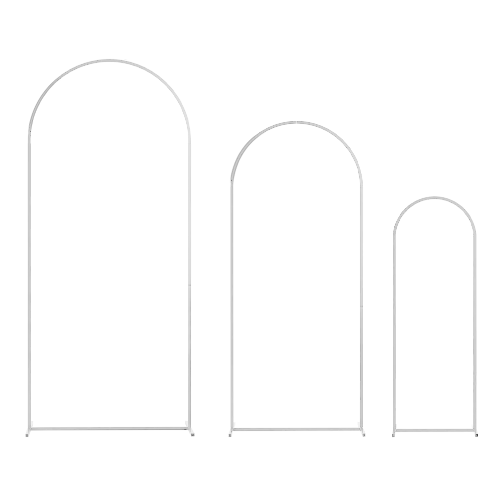 Premium White Metal Arch Backdrop Stand Set – 3 Pack 6FT/5FT/4FT