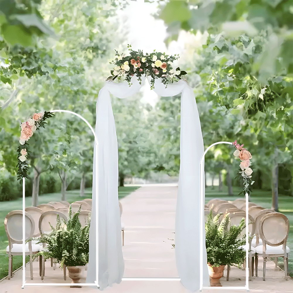 Premium White Metal Arch Backdrop Stand Set – 3 Pack 6FT/5FT/4FT