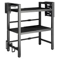 Premium 3-Tier Microwave Stand – Black Adjustable Stainless Steel Shelf