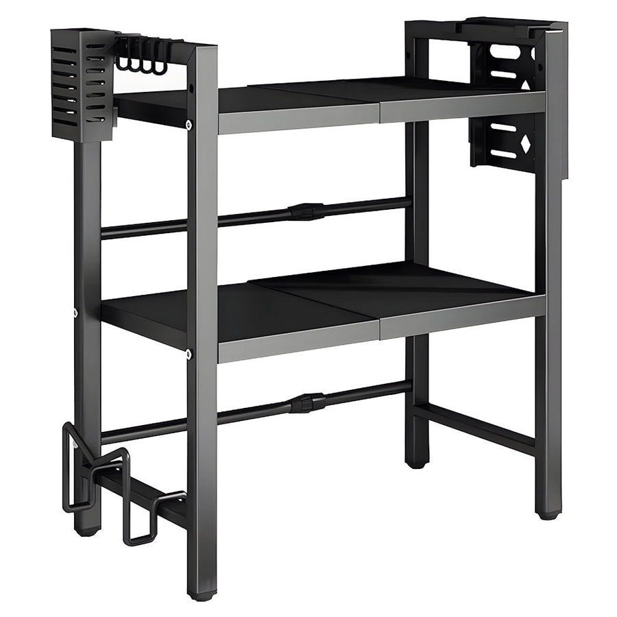Premium 3-Tier Microwave Stand – Black Adjustable Stainless Steel Shelf