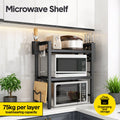 Premium 3-Tier Microwave Stand – Black Adjustable Stainless Steel Shelf