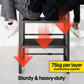 Premium 3-Tier Microwave Stand – Black Adjustable Stainless Steel Shelf