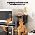 Premium 3-Tier Microwave Stand – Black Adjustable Stainless Steel Shelf