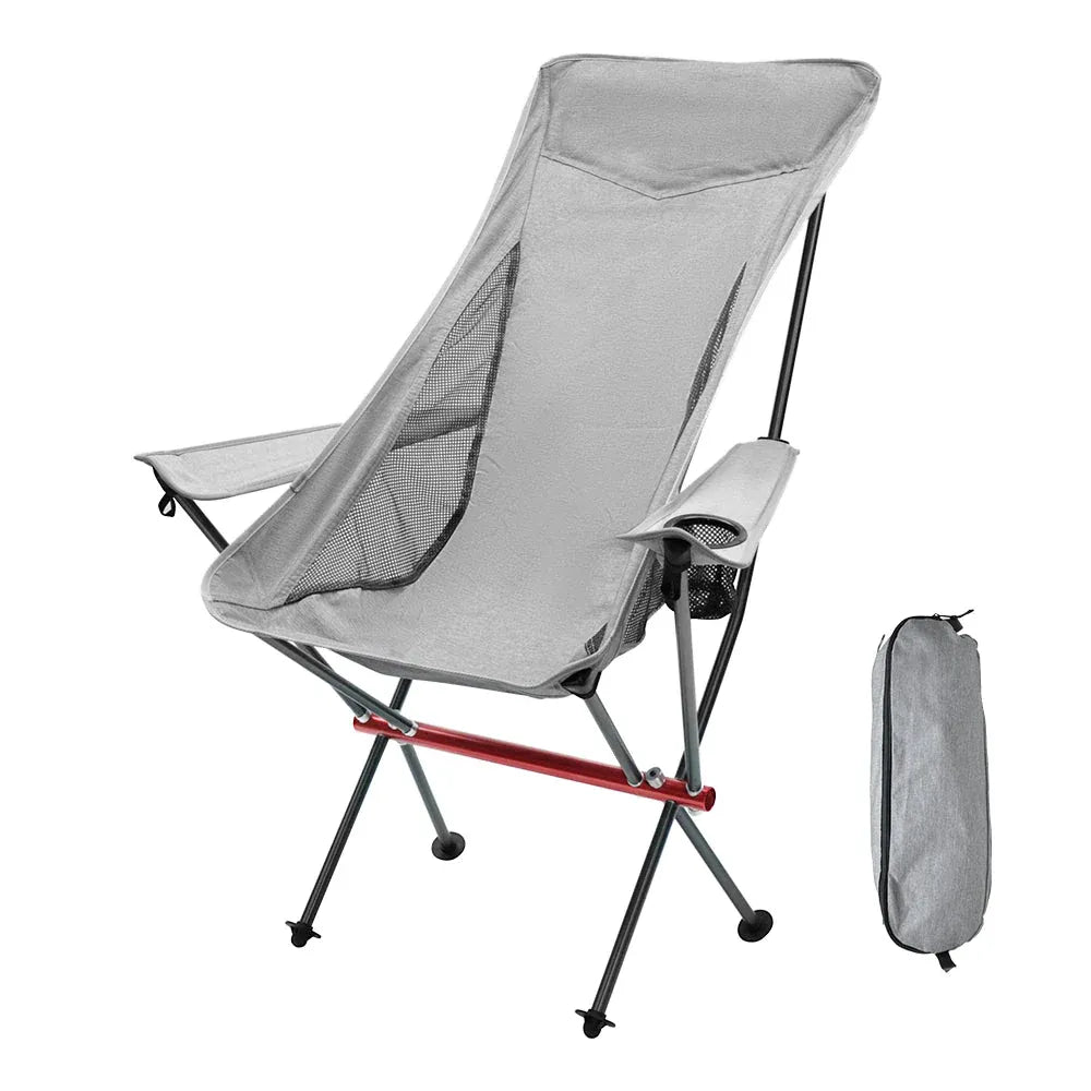 Alston Ultra Light 1.5kg Folding Moon Camping Chair Grey 150kg Capacity