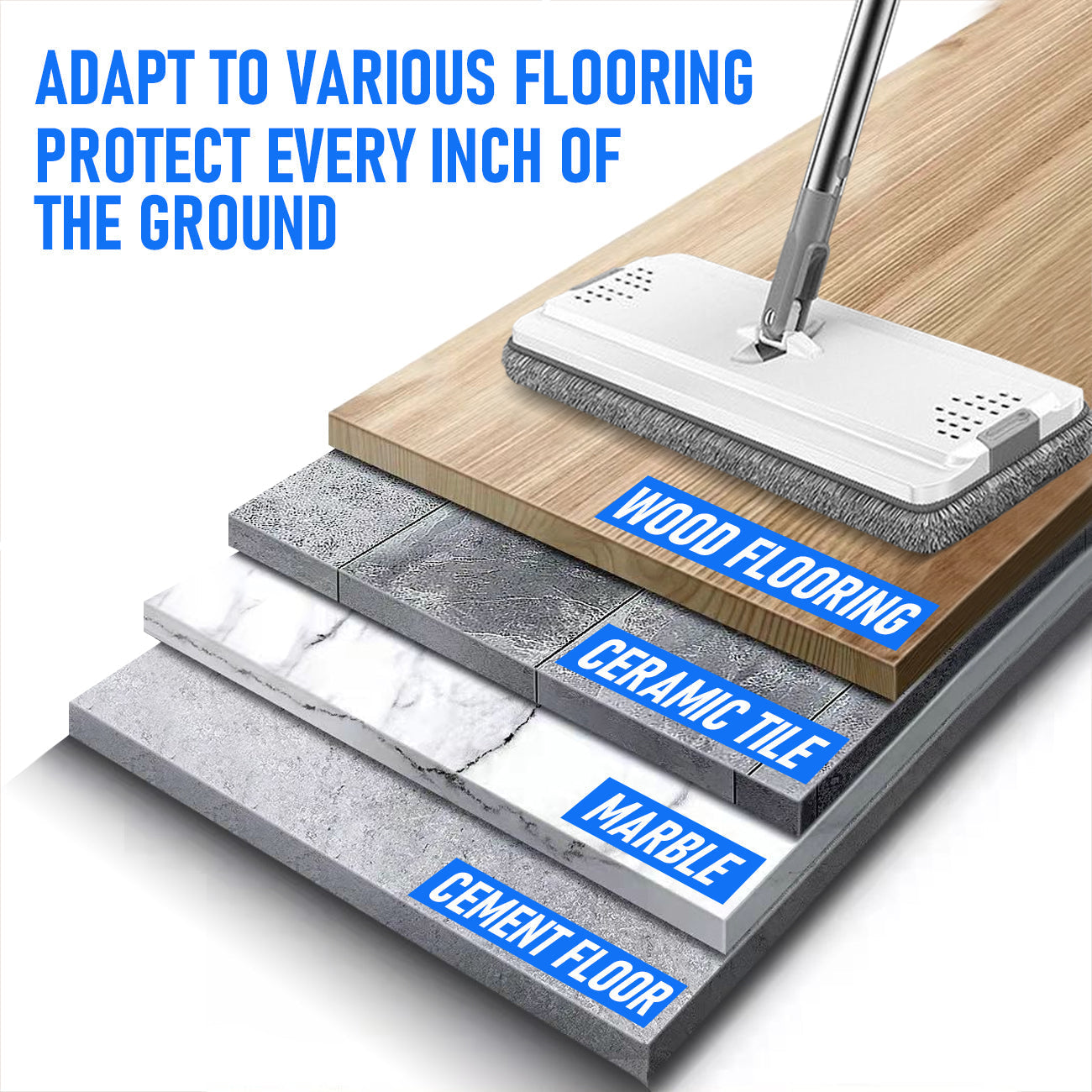 Premium Flat Mop & Bucket Wringer Set – Grey with 10 Microfibre Pads