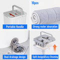 Premium Flat Mop & Bucket Wringer Set – Grey with 10 Microfibre Pads