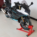 Premium Red Heavy-Duty Motorcycle Front Wheel Chock Stand