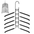Premium 5-in-1 Magic Clothes Hangers – Black 8 Sets, Space-Saving Carbon Steel