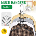 Premium 5-in-1 Magic Clothes Hangers – Black 8 Sets, Space-Saving Carbon Steel