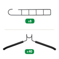 Premium 5-in-1 Magic Clothes Hangers – Black 8 Sets, Space-Saving Carbon Steel
