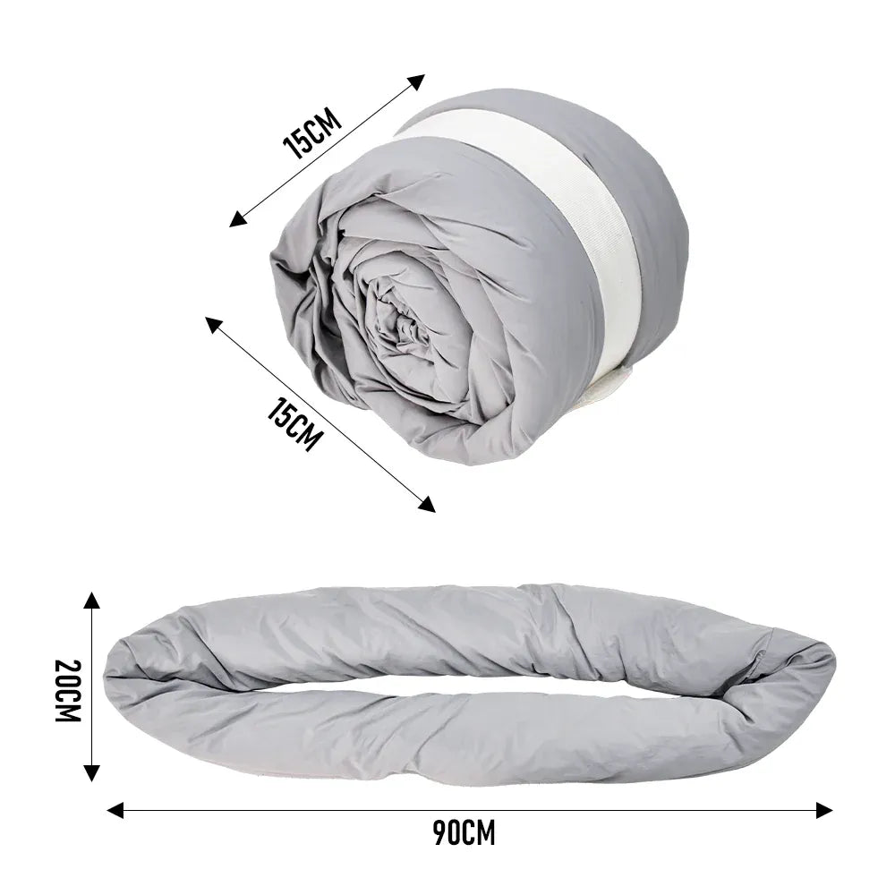 Premium Adjustable Travel Pillow Wraps – Grey 2 Pack, 360° Neck Support